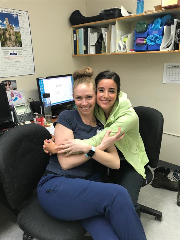 physios hugging